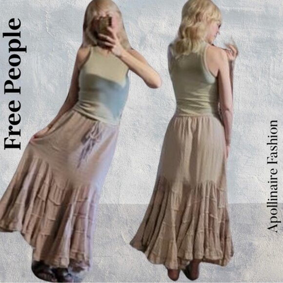 FREE PEOPLE LIKE A MERMAID MAXI SKIRT IN PINK SP NEW - Picture 1 of 6